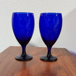Blue Glass Water Goblets
